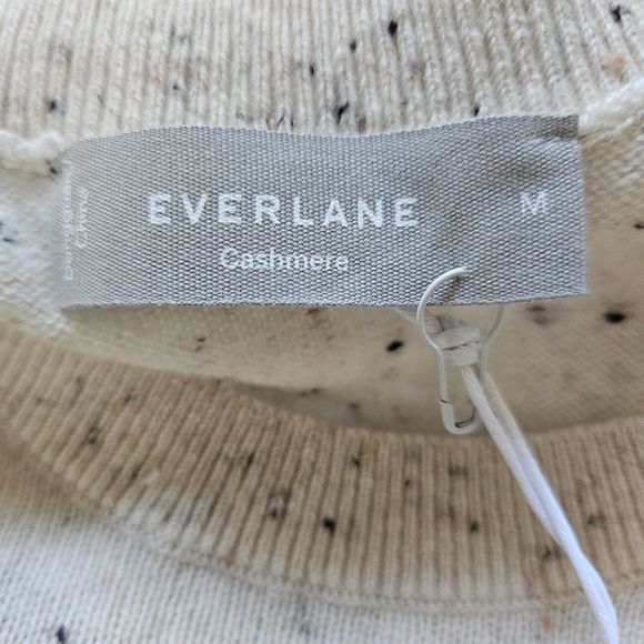 EVERLANE The Cashmere Sweater Tee Short Sleeve Beige Speckled - Picture 8 of 10